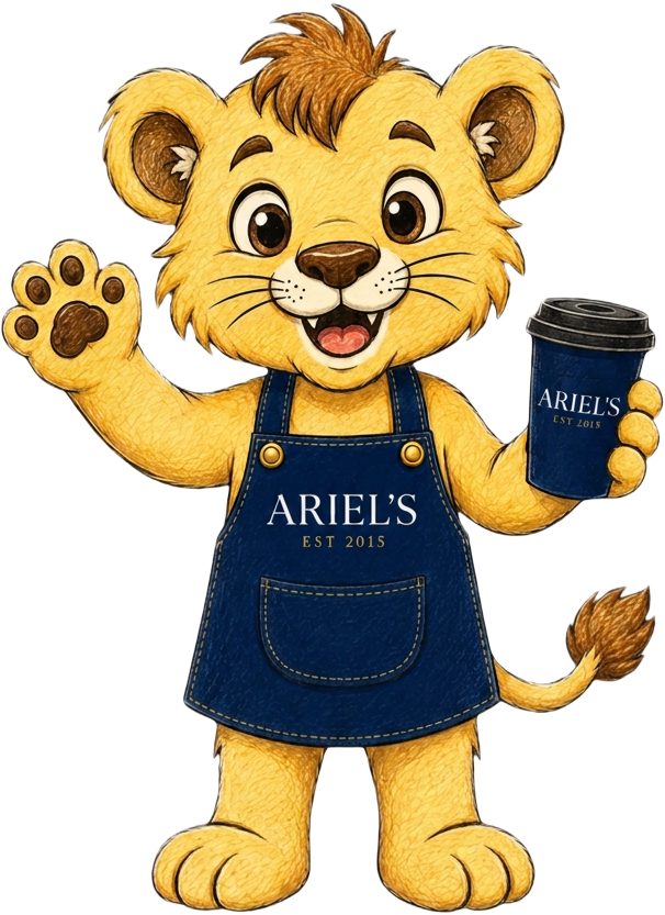 Ari the little lion of Ariel's waving hello
