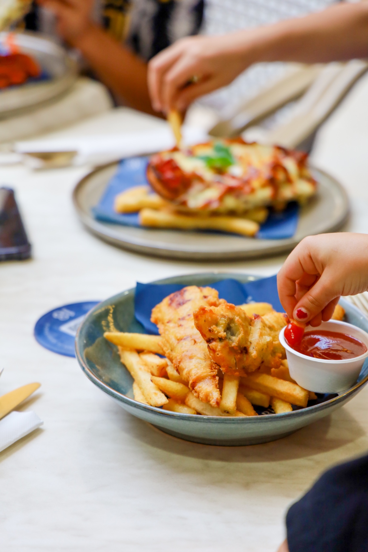 Kids meals on the table at Ariel's