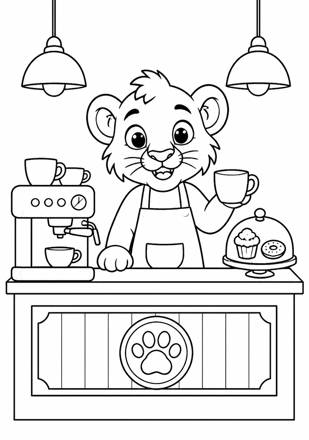 Ari at the Café — Ari's Kids Club colouring sheet