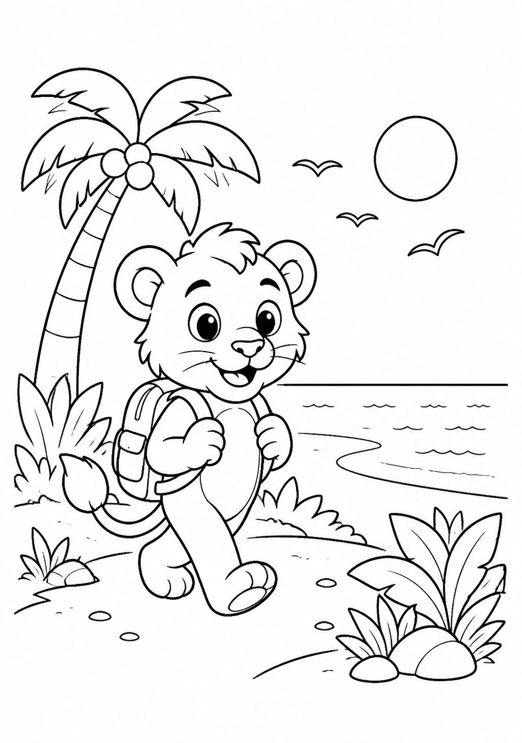 Ari at Wollongong beach — Ari's Kids Club colouring sheet