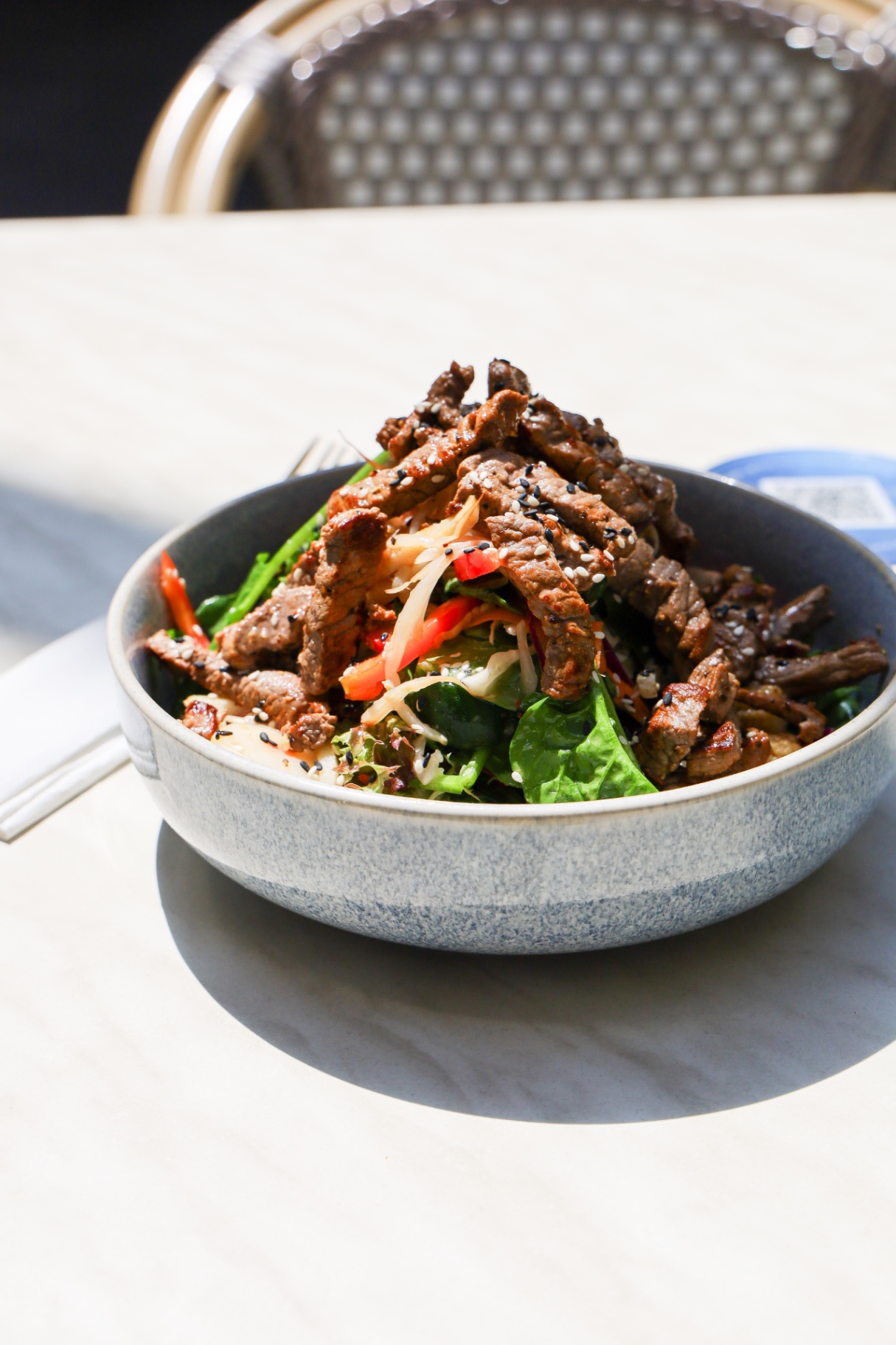 Sesame beef salad at Ariel's